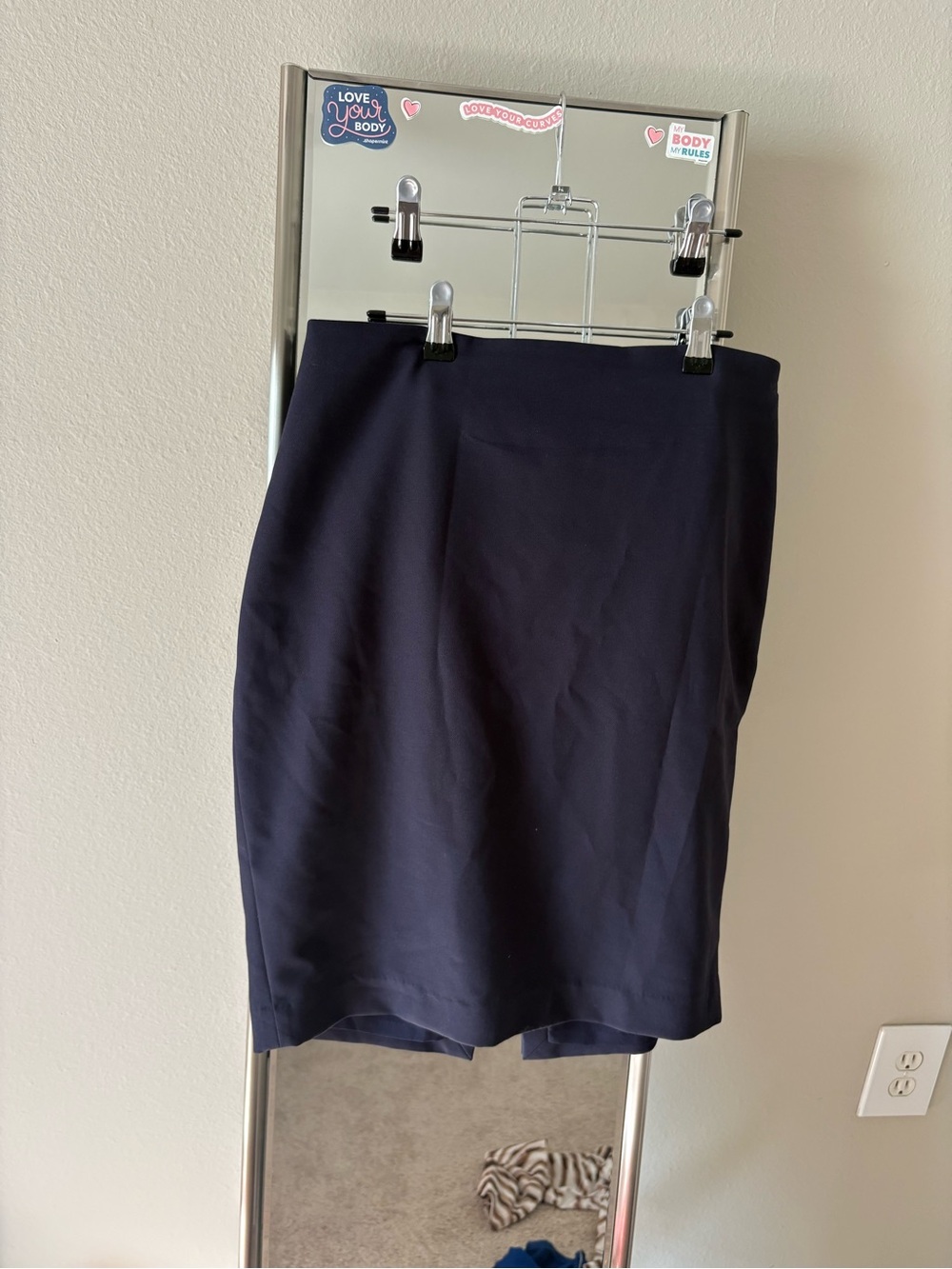 Express Navy Pencil Skirt - Women's Tailored Skirt
